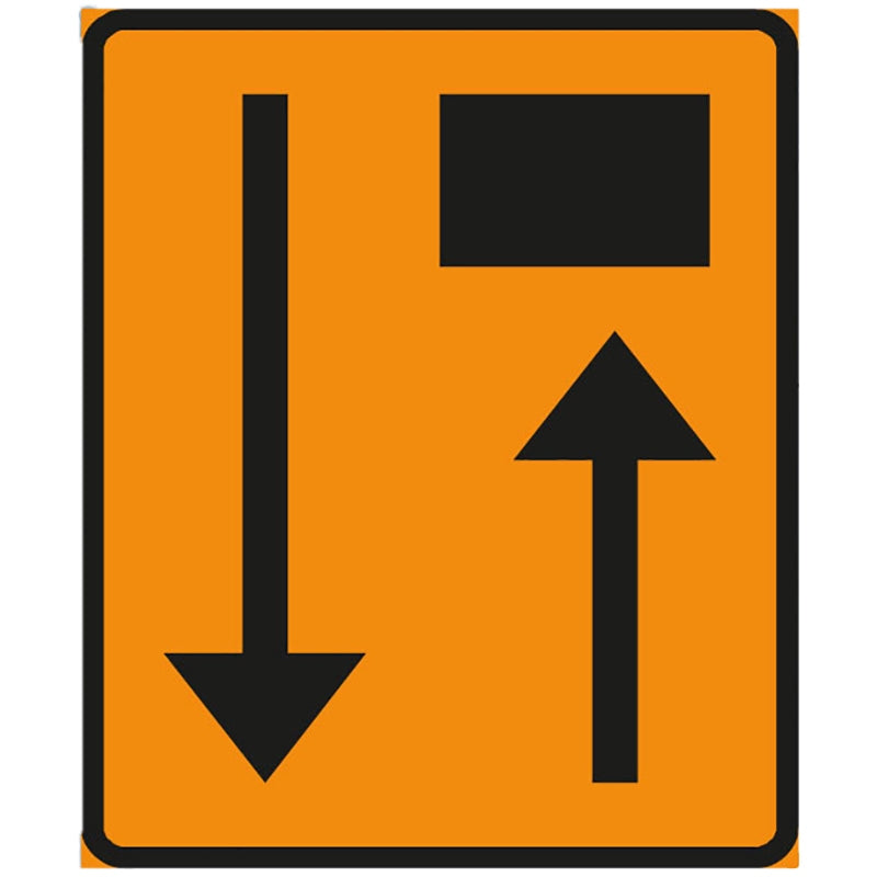 Vägmärke - F-26-1 Körfält Avstängt 800x1000mm