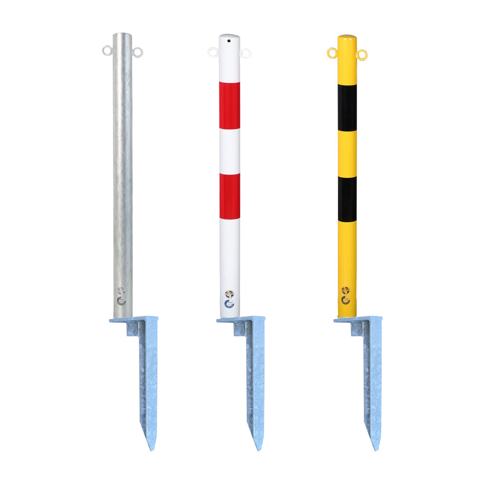 Kedjestolpe i metall med spjut