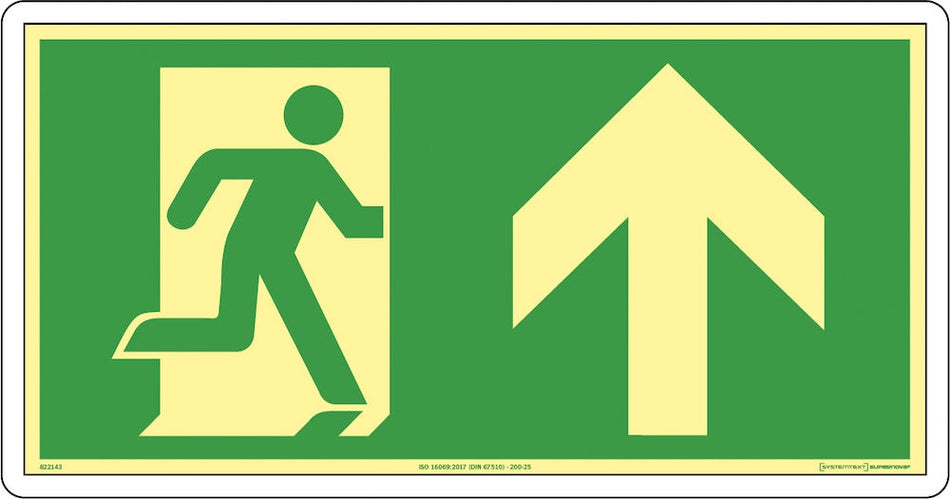 Supernova® Anvisningsskylt - Utrymningsväg rakt fram (golvdekal)