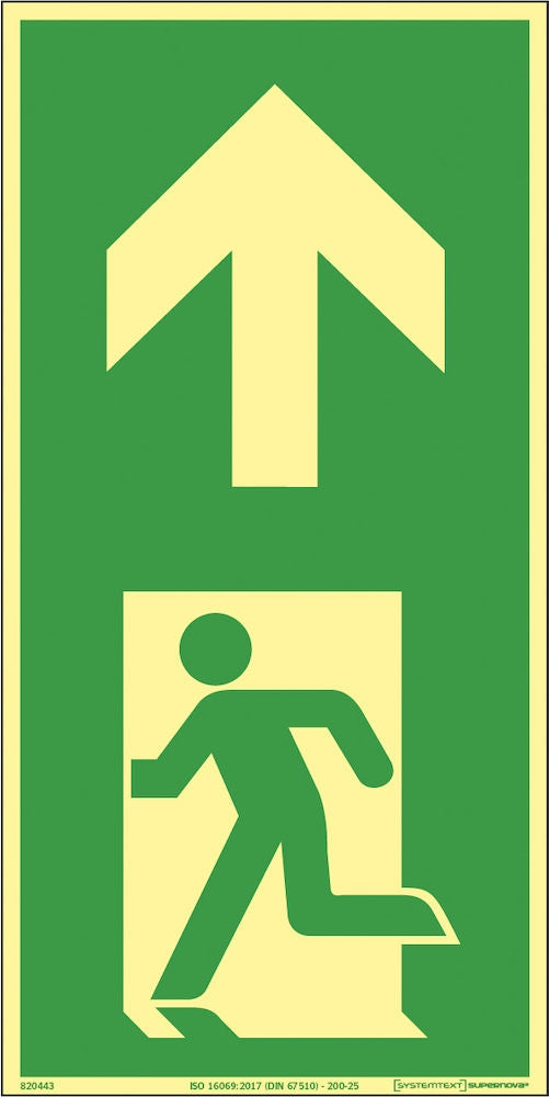 Supernova® Anvisningsskylt - Utrymningsväg vänster (vertikal skylt)