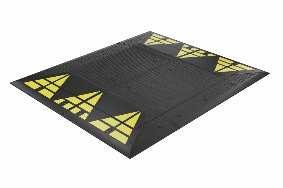 Gummikudde för hastighetsdämpning - Kvartett - Robust trafikdämpningssystem