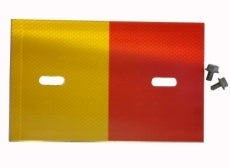 Reflexplåt Röd/Gul (240x150mm)