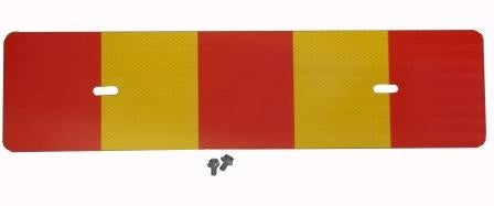 Reflexplatta i plast till betongfundament (Röd/Gul) - 600x150mm