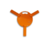 Stålbas med 3 ben och säkerhetslås