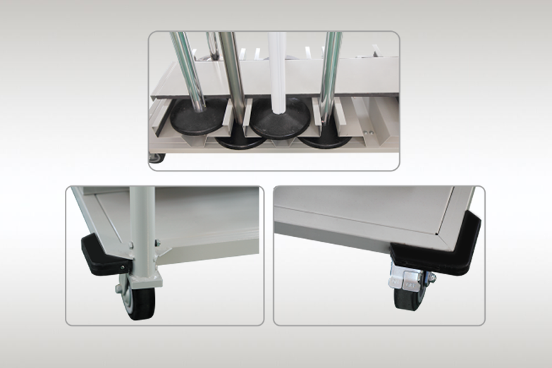 Transportvagn med hjul - förvaring av 12st avspärrningsstolpar