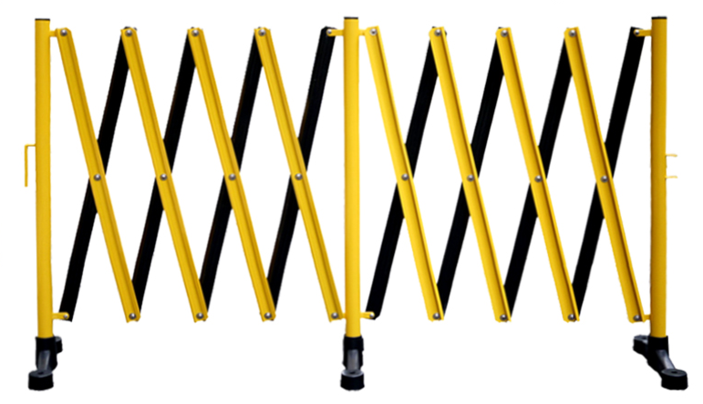 FlexiBarrier -Dragspelsgrind- med fot (5m)