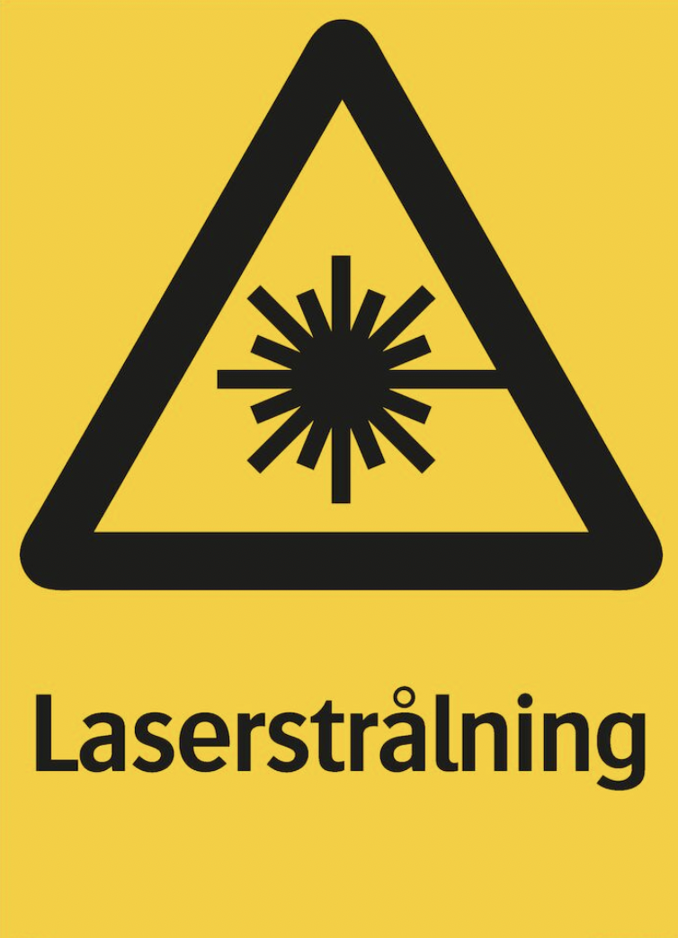 Varningsskylt. Laserstrålning