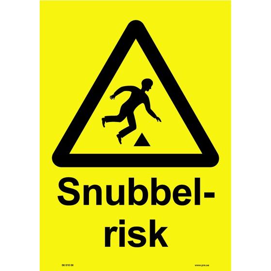 Varningsskylt. Snubbelrisk