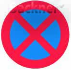 Förbudsskylt, Förbjudet att stanna och parkera, Ø 600 mm