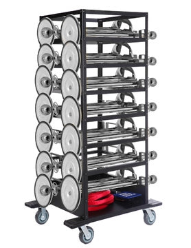 Avspärrningspaket -Expo- 18 Stolpar (Silver), Rep & Transportvagn