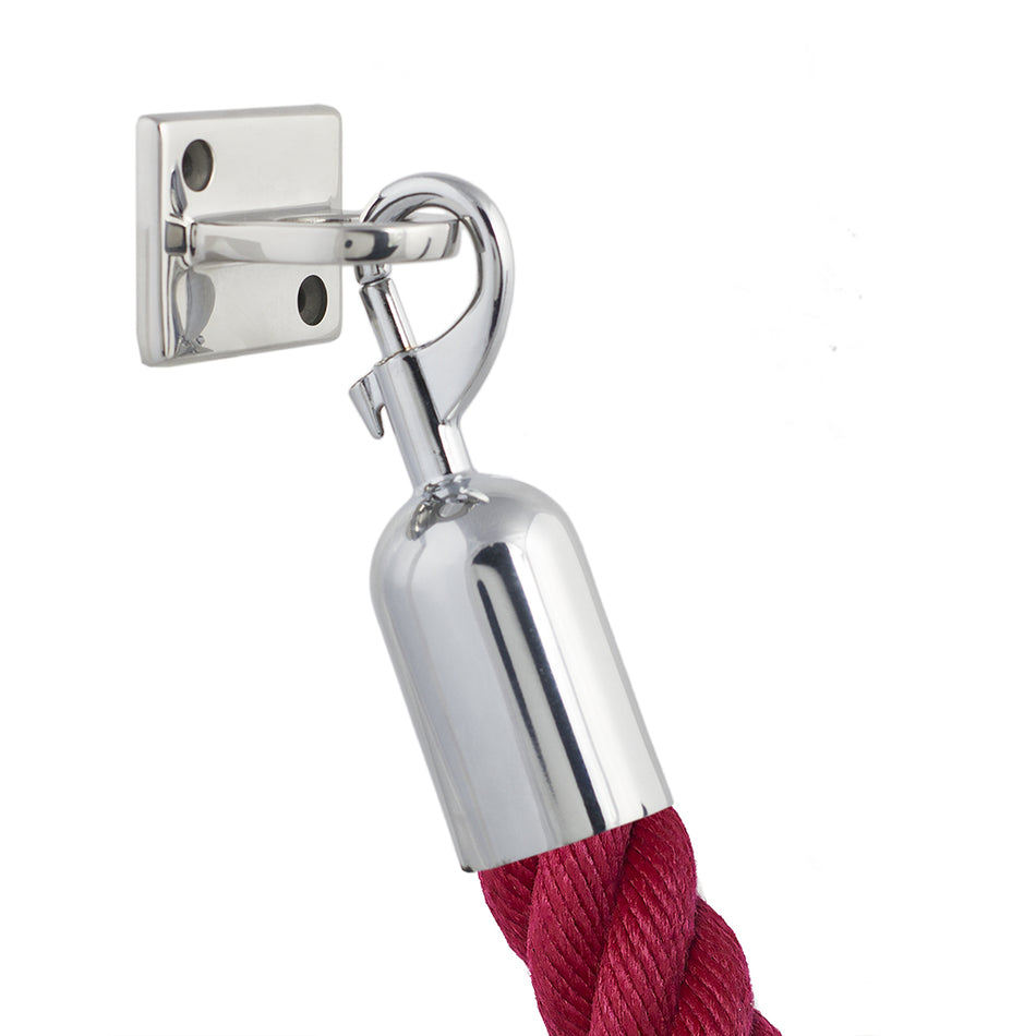 Väggfäste för avspärrningsrep med snäpplås