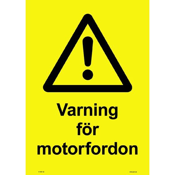 Varningsskylt - Varning för motorfordon (A3)