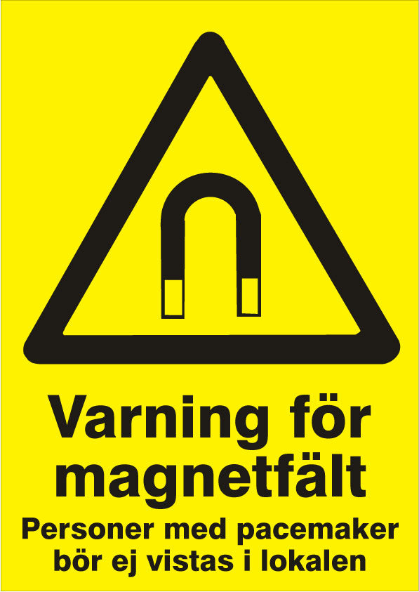 Varningsskylt - Varning för magnetfält