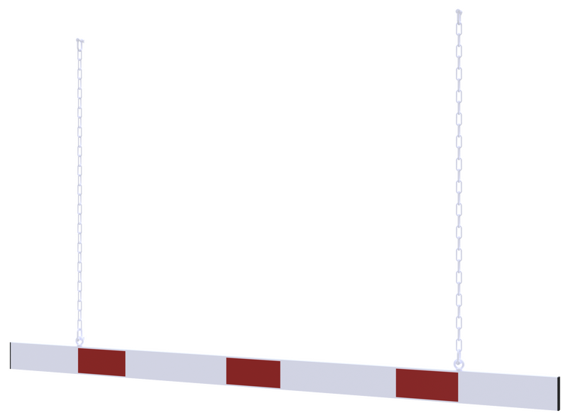 Höjdbegränsningsbarriär - Reflekterande aluminiumplatta med upphängningskedjor