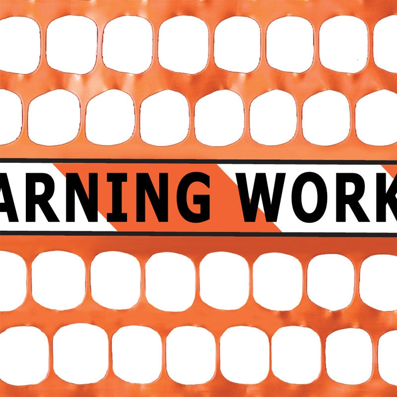 Orange Plast Skyddsnätstängsel - ANPASSNINGSBART - (Text och logotyp tryckt)