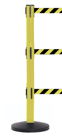FlexiBarrier Stolpe med utdragbart band -Pro Triple- (3x3.4m band)